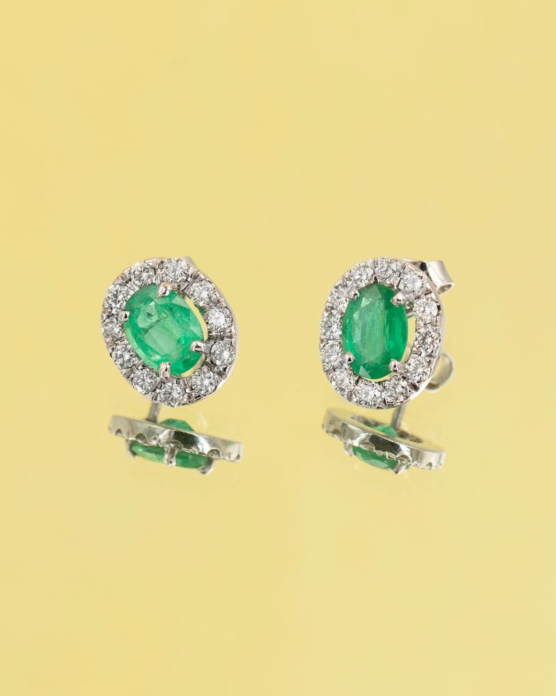 cercei-aur-18K-smaralde-diamante-naturale