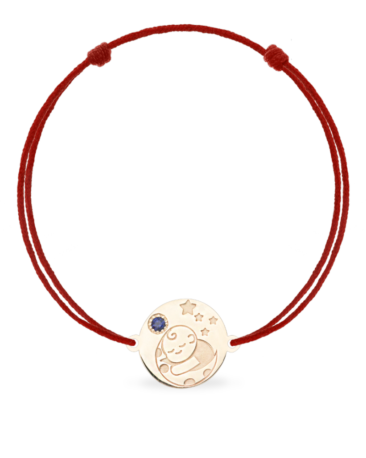 Bratara bebe SWEET DREAM cu Safir Natural, Aur Roz 14K
