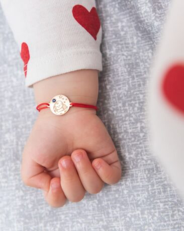 Bratara bebe SWEET DREAM cu Safir Natural, Aur Roz 14K
