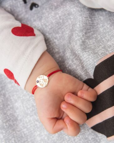 Bratara bebe SWEET DREAM cu Safir Natural, Aur Roz 14K