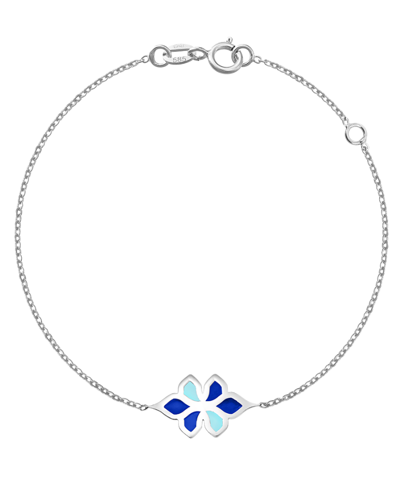 bratara-dama-aur-alb-email-colorat-motiv-floral