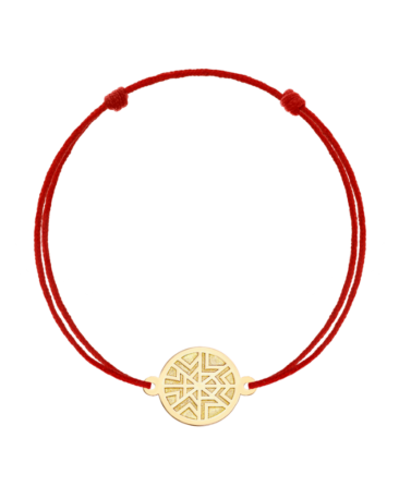 Bratara GOD OF WIND, Aur Galben 14K pe snur