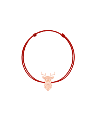 Bratara CERVUS, Aur Alb 14K pe snur