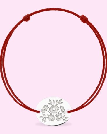 Bratara - Martisor ORIENT FLOWER din Argint Premium, pe snur