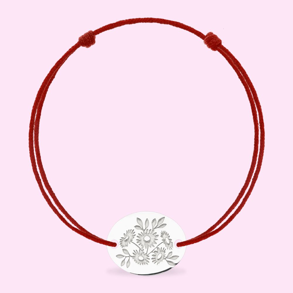 Bratara - Martisor ORIENT FLOWER din Argint Premium, pe snur