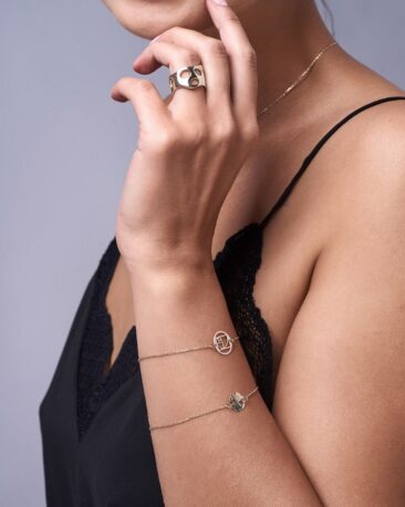 Bratara O FROM OFFICE, Aur Alb 14k