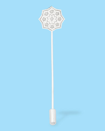 Brosa OCEAN FLOWER pentru sacou / palton, Argint Rodiat