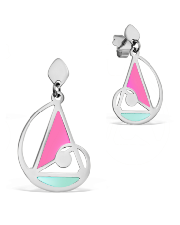 cercei-art-nouveau-aur-alb-email-colorat