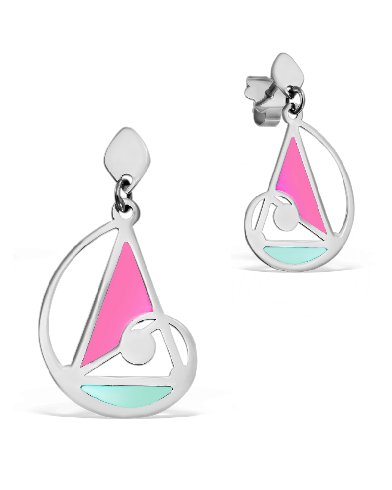 cercei-art-nouveau-aur-alb-email-colorat