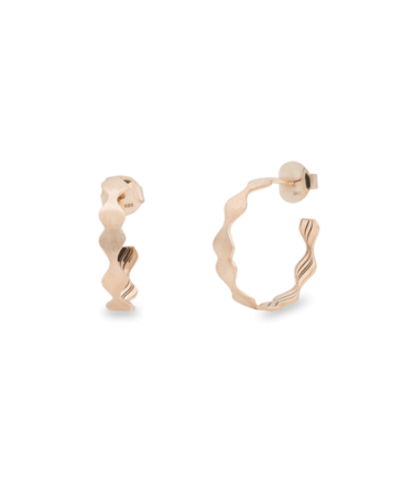 Cercei HOOPS AURORA BOREALIS, aur roz 14k