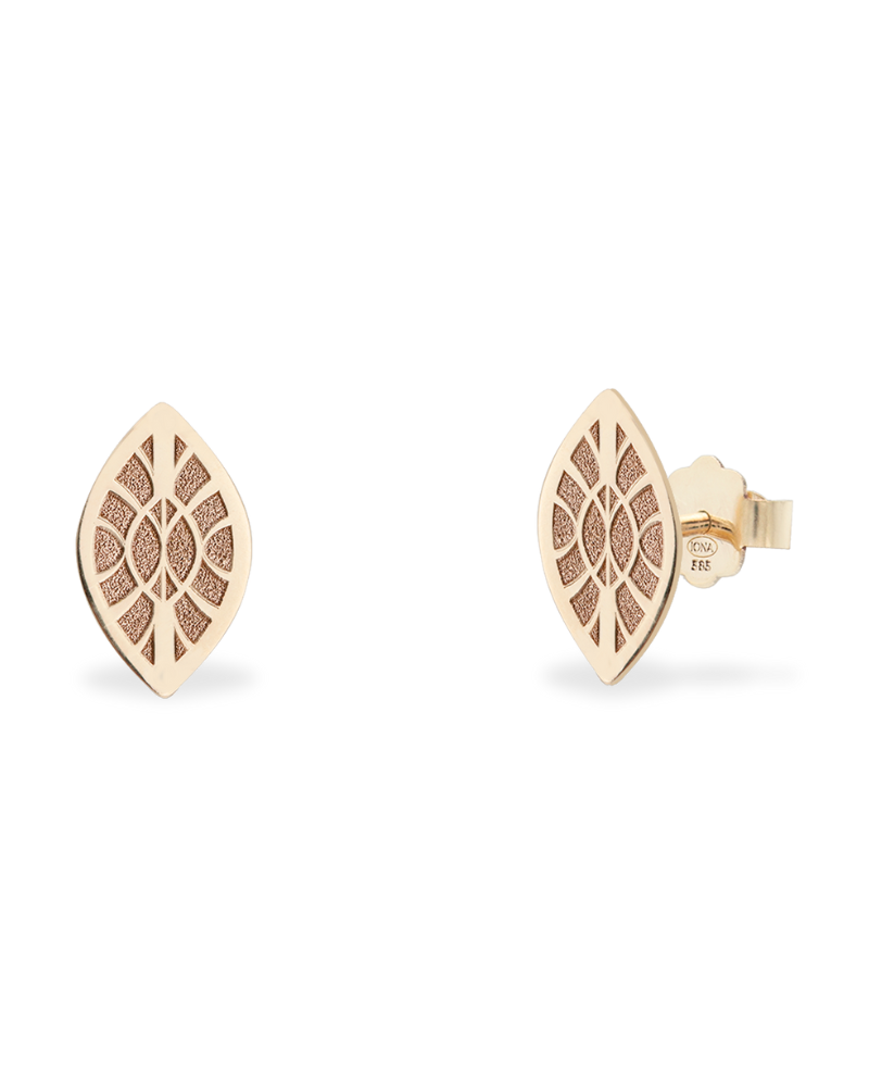 Cercei pe lobul urechii THE EYE, Aur Alb 14K