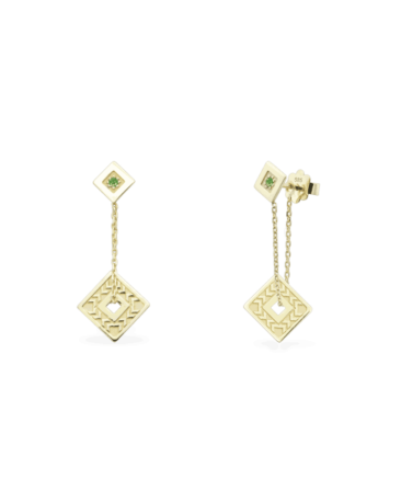 cercei-modele-romanesti-aur-galben-diamante-verzi