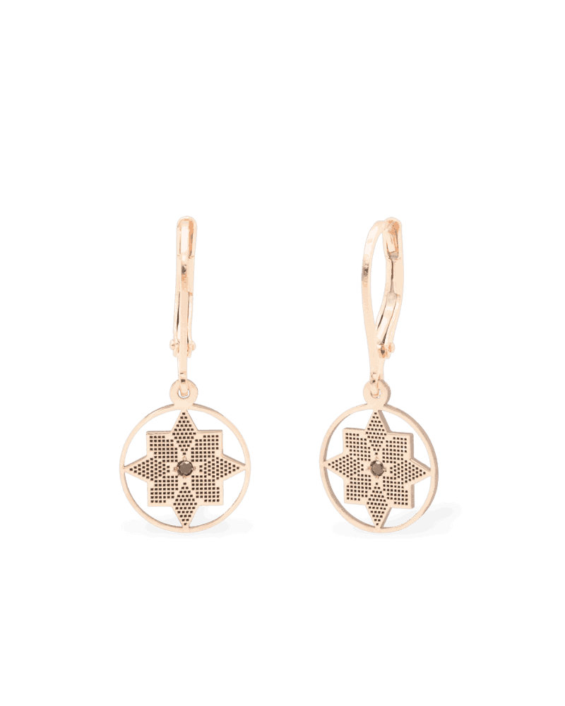 cercei-motive-traditionale-aur-roz-diamante-negre