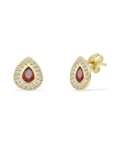 Cercei BYZANTINUM cu Rubine si Diamante Naturale, Aur Alb 14K