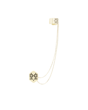Cercei set CALAUZA ear cuff, Aur Alb 14K