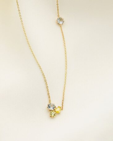 Colierul FRIENDSHIP cu Safire Naturale, Aur Galben 14K