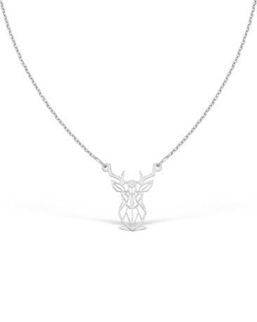 Colier CERVUS, aur alb 14k