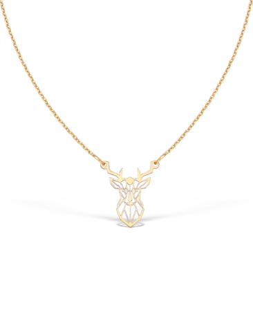 Colier CERVUS, aur alb 14k