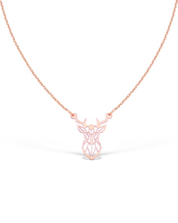 Colier CERVUS, aur alb 14k