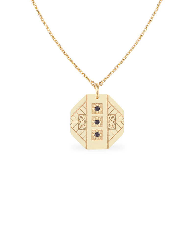 colier-infinite-mirror-aur-galben-diamant-negru