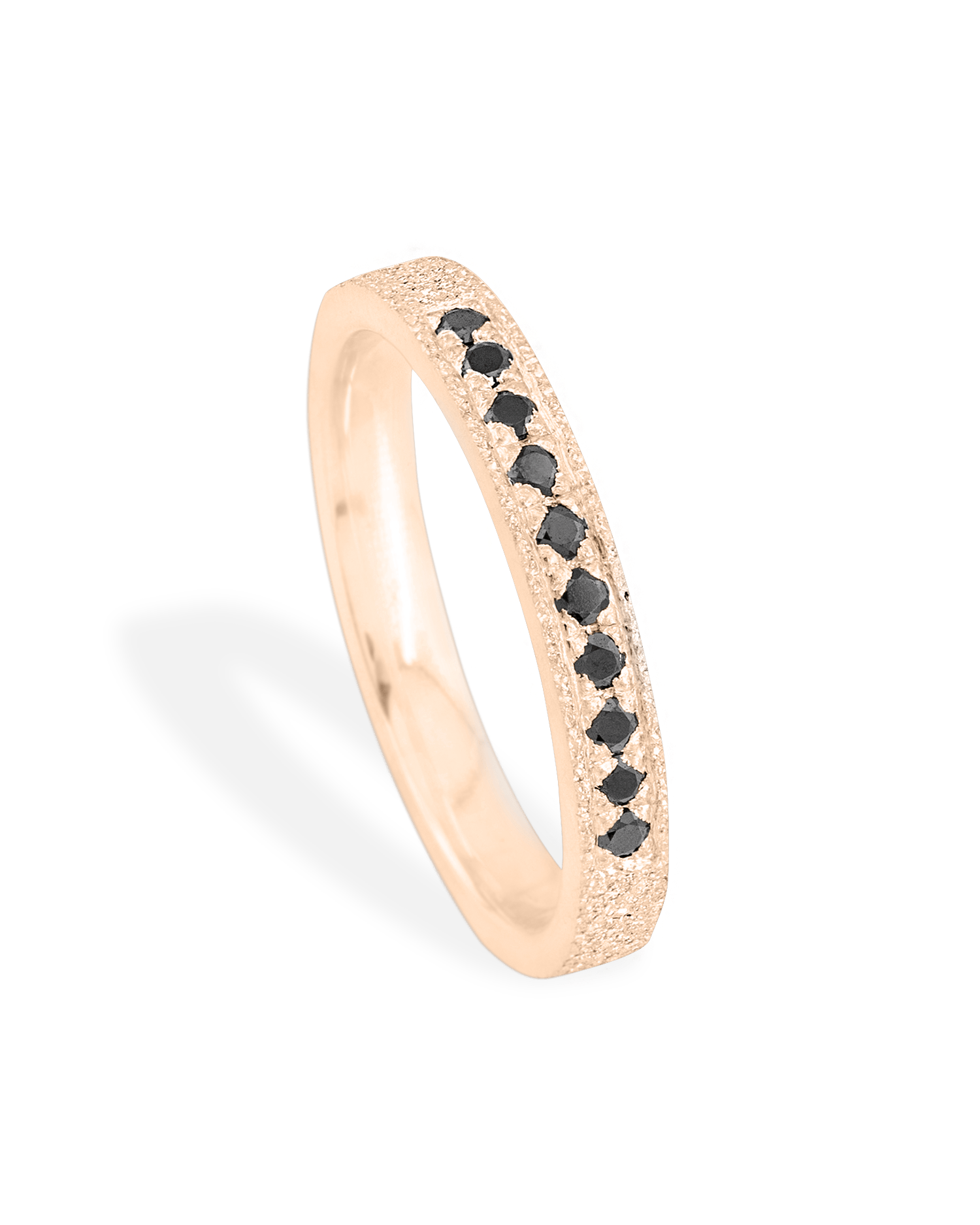 Inel stralucitor BLACK SPARKLE cu 10 Diamante Naturale Negre, Aur Alb 14K