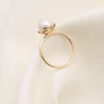 Inel cu perla veritabila de cultura JASMINE GARDEN, Aur Alb 14K