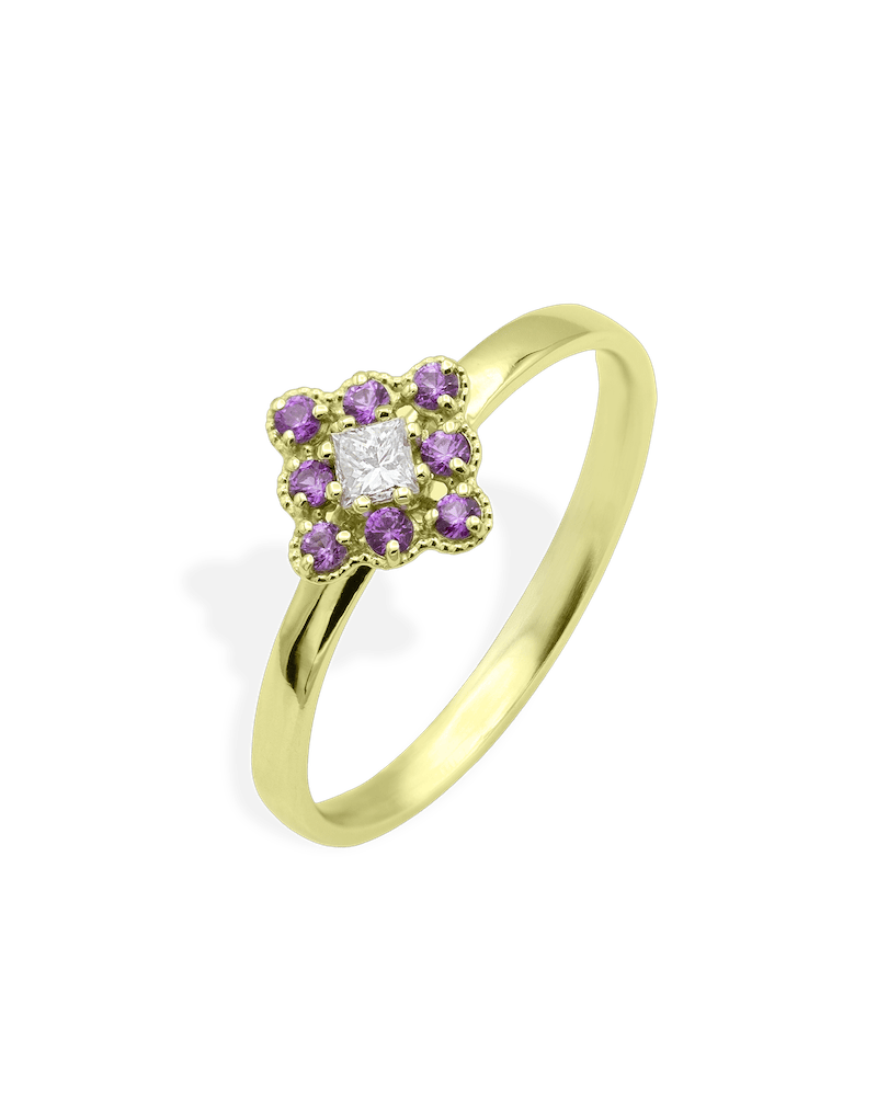 inel-logodna-diamant-princess-cut-safire-roz-aur-galben