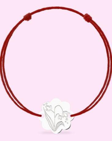 Bratara - Martisor ORIENT FLOWER din Argint Premium, pe snur