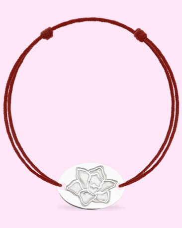 Bratara - Martisor ORIENT FLOWER din Argint Premium, pe snur