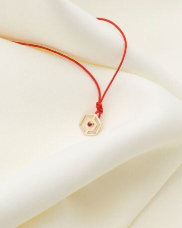Pandantiv URBAN ICON cu Rubin Natural, Aur Alb 14K