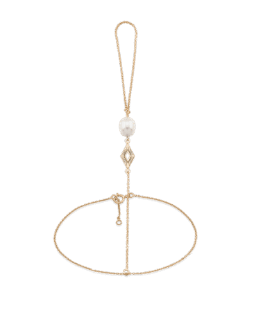 Bratara in stil oriental ARAMAIQ cu Perla Naturala de Cultura, Aur Galben 14K