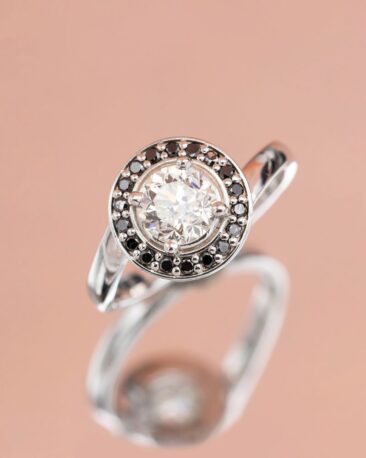 Inel I AM ENOUGH cu un Diamant Natural, Aur Alb 14K