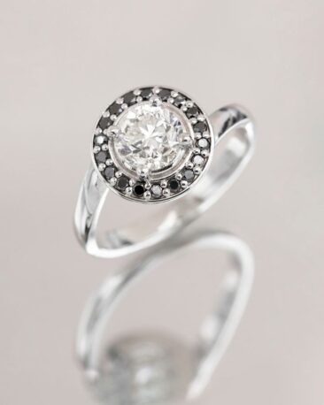 Inel I AM ENOUGH cu un Diamant Natural, Aur Alb 14K