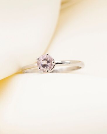 Inel de Logodna LAVENDER KISS cu Morganit Natural, Aur Alb 14K