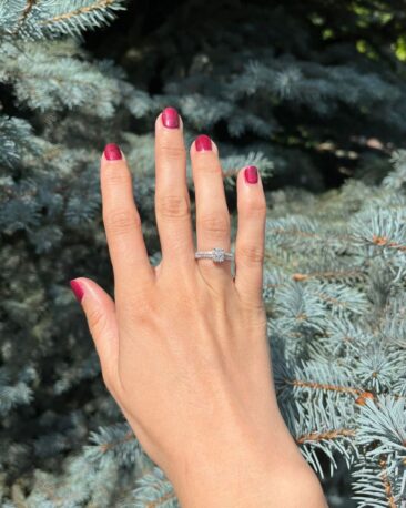 Inel DOUBLE JOY cu Diamante Naturale, Aur Alb 14K