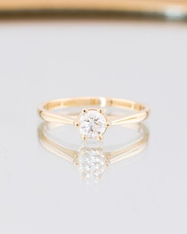 Inel de Logodna ONE LOVE cu Diamant Natural 0.5 ct, Aur Galben 14K