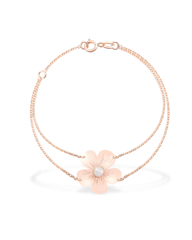 bratara-dama-lantisor-dublu-aur-roz-perla-floare