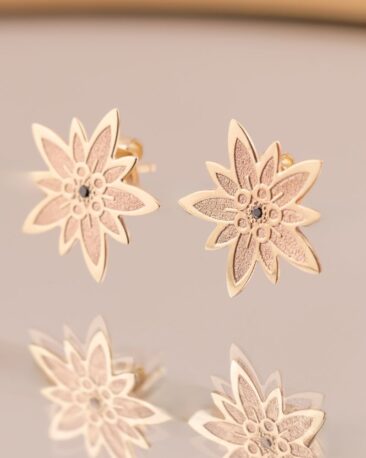 cercei-dama-aur-floare-de-colt-diamante-negre
