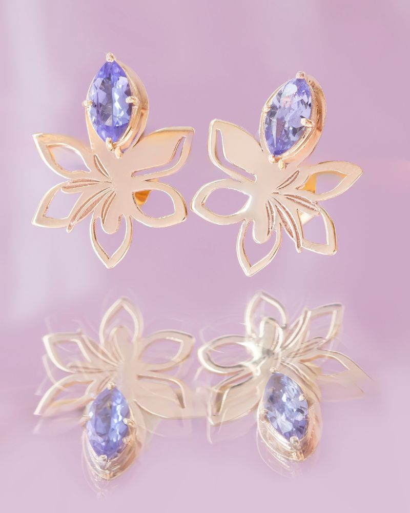 cercei-dama-aur-tanzanite-flori