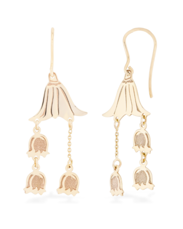 Cercei Lungi CANTEC DIN ALPI, Aur Galben 14K