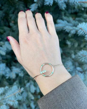 Bratara ENDLESS cu Safire si Smaralde Naturale, Aur Galben 14K