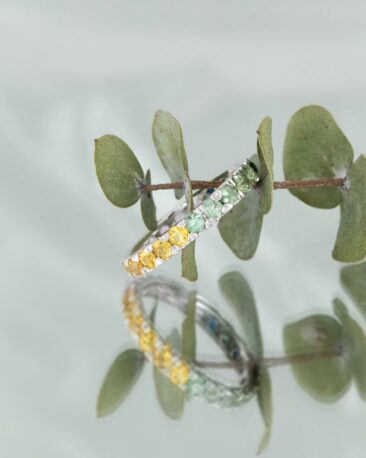 Bratara Fixa LUMINIS cu Safire Naturale, Rubin Natural si Smarald Natural, Aur Galben 14K