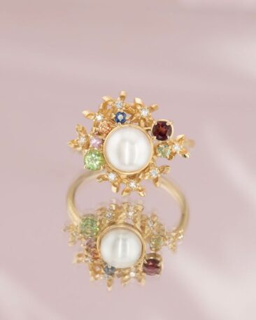 Bratara Fixa LUMINIS cu Safire Naturale, Rubin Natural si Smarald Natural, Aur Galben 14K