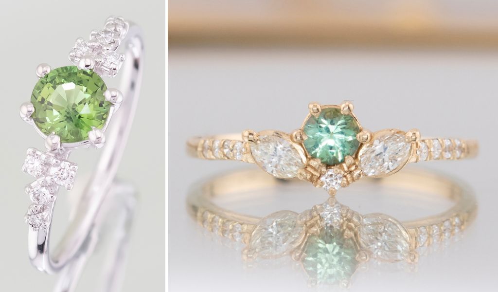 Inele de logodna din aur 14k cu diamante naturale elegante IONA.