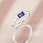 Inel ARIA cu Safir Natural Albastru, Aur Alb 14K