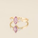 Inel de logodna SERAPHINE cu Safir Natural Roz si Diamante Lab-grown, Aur Galben 14K