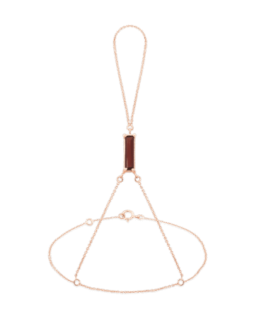 Bratara orientala din aur roz 14k cu granat natural.