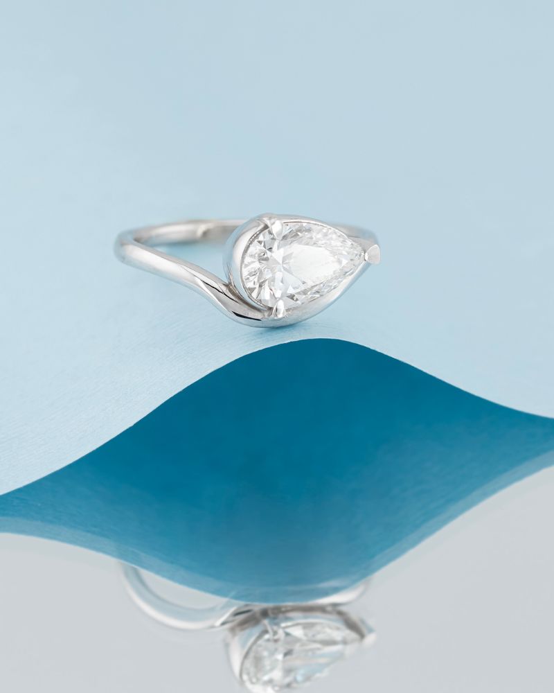 Inel de Logodna ECHO cu Diamant Lab-grown 1.55 ct, din Aur Alb 14K