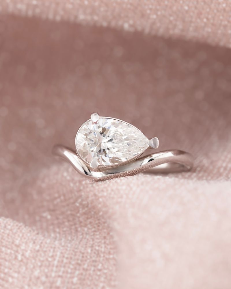 Inel de Logodna ECHO cu Diamant Lab-grown 1.55 ct, din Aur Alb 14K