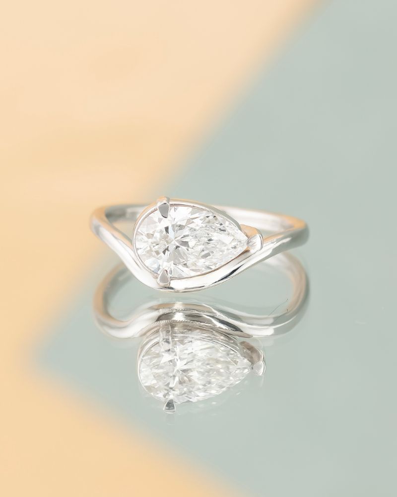 Inel de Logodna ECHO cu Diamant Lab-grown 1.55 ct, din Aur Alb 14K